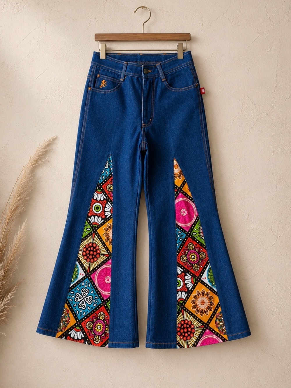 An ada B poppi Original- The Kaleidoscope Wide Leg Dark Wash Jeans- 28